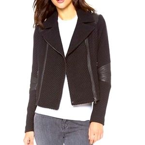 Vince moto jacket in tweed and leather